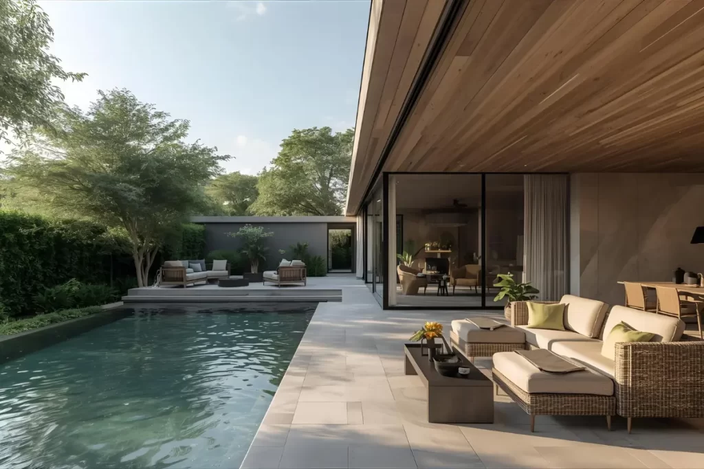 Poolside Living Area Designs